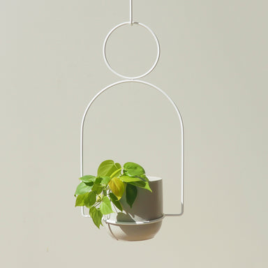 Handcrafted Steel White Bell Hanging Planter Australian Made