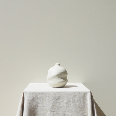 Handmade Curved Small Natural Ceramic Vase Australian Made