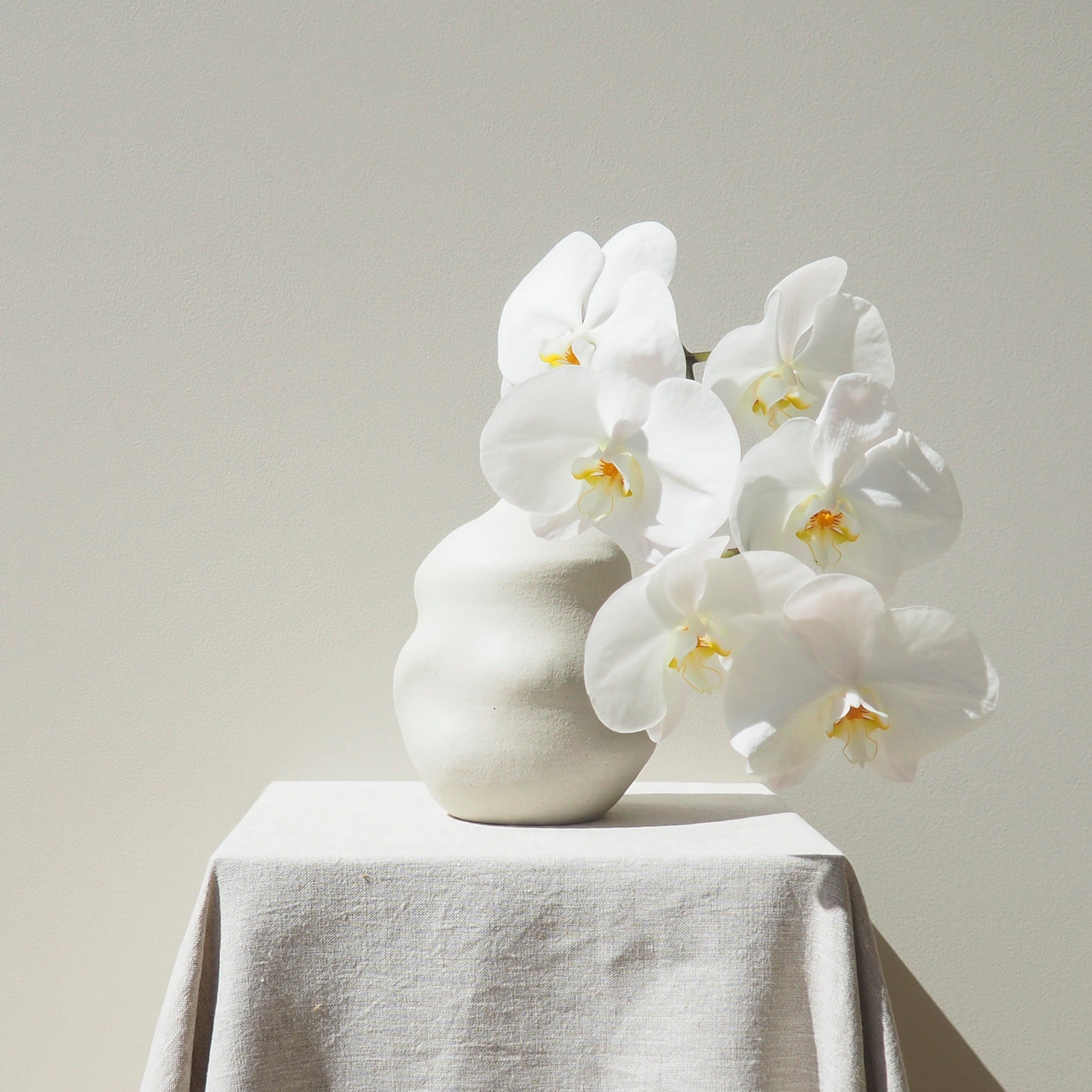 Handmade Curved Large Natural Ceramic Vase Australian Made