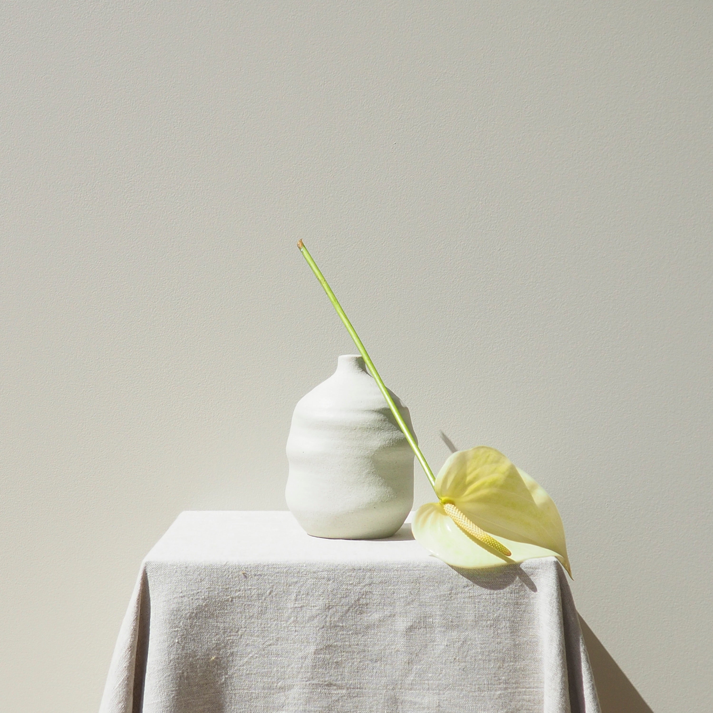 Handmade Curved Medium Natural Ceramic Vase Australian Made