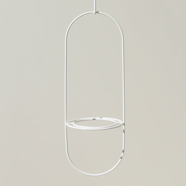 Handcrafted Steel White Luna Hanging Planter Australian Made