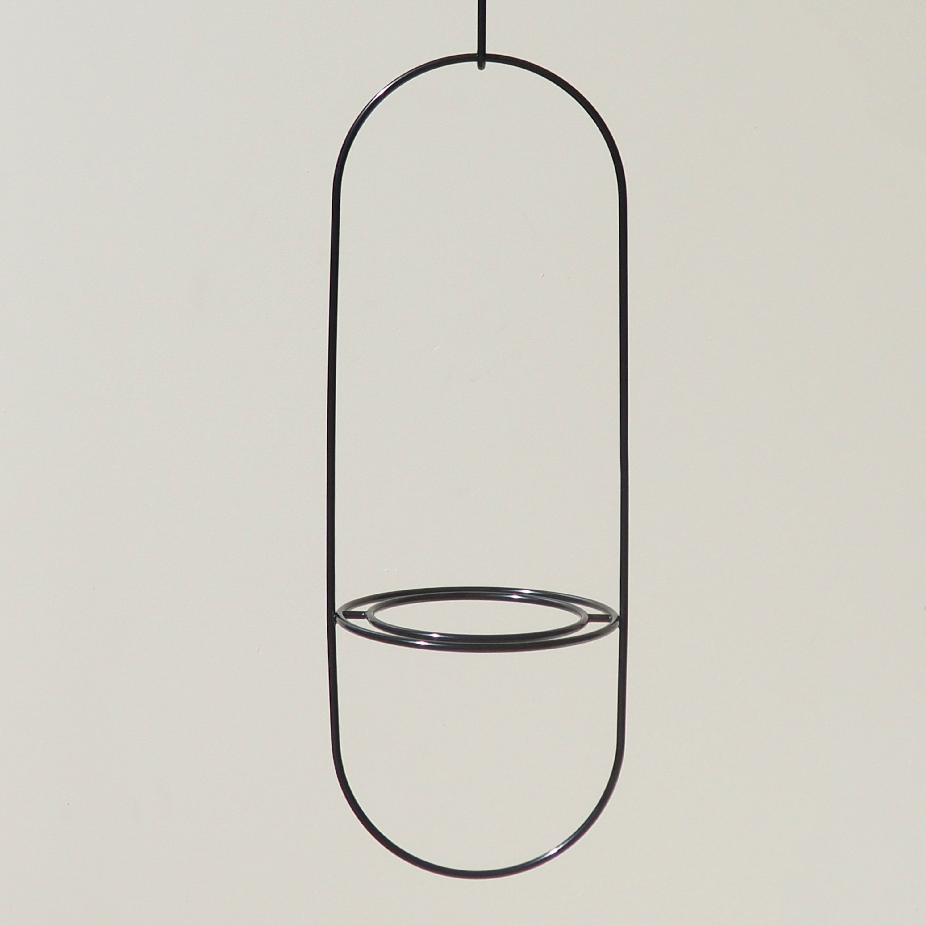 Handcrafted Steel Black Luna Hanging Planter Australian Made