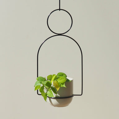 Handcrafted Steel Black Bell Hanging Planter Australian Made