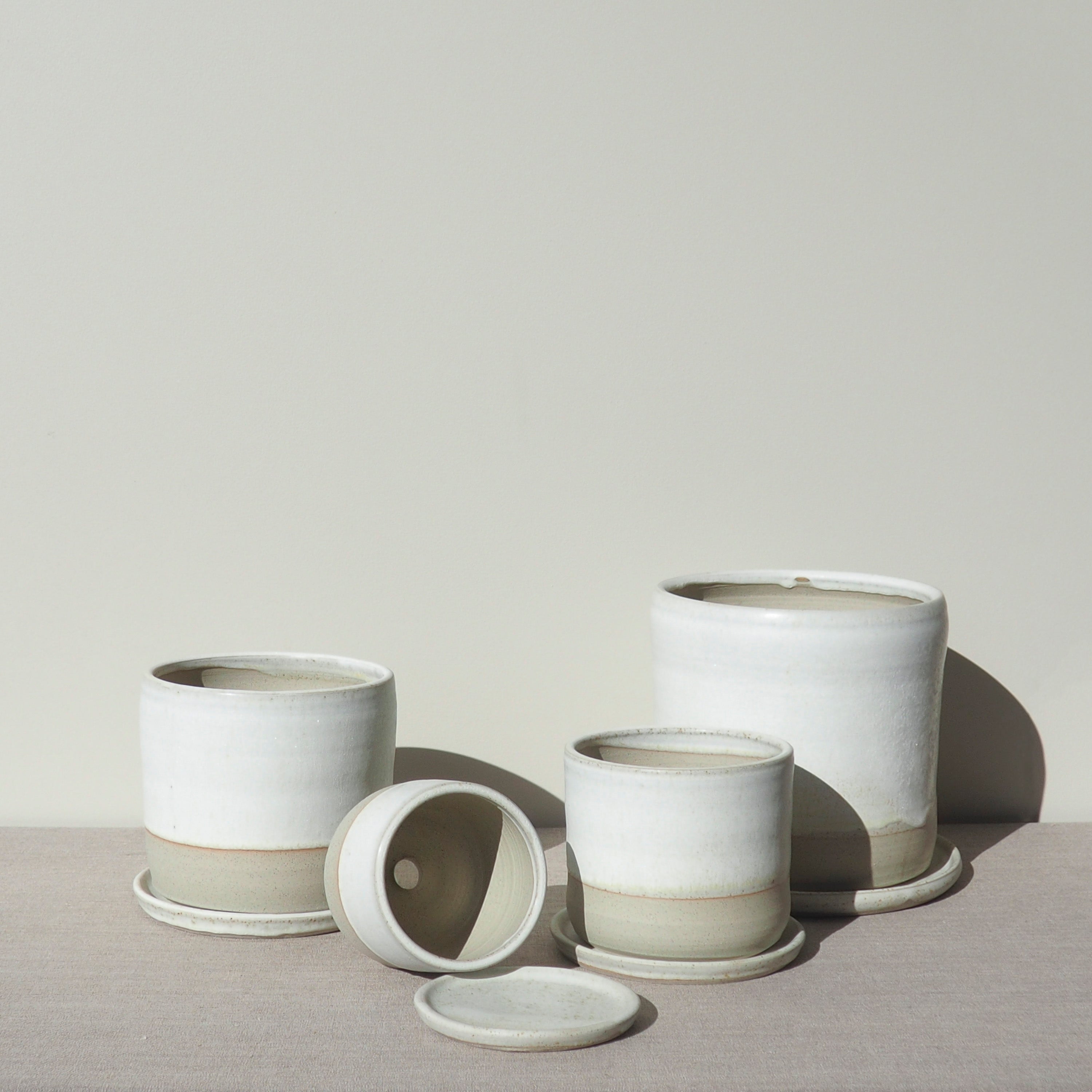Handmade Collection Crème Ceramic Plant Pots Australian Made  